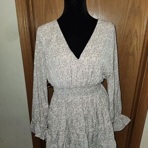 Romantic Ruffled Blush Floral Dress